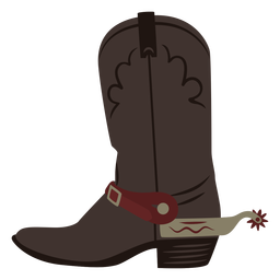 Cowboy boots semi flat PNG Design