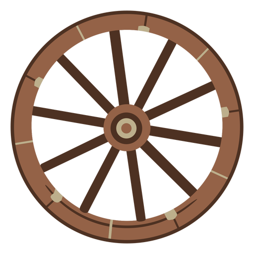 Wood wagon wheel flat PNG Design