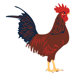 Rooster flat PNG Design
