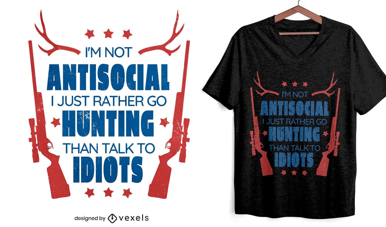 Dise?o de camiseta con cita de hobby de caza.