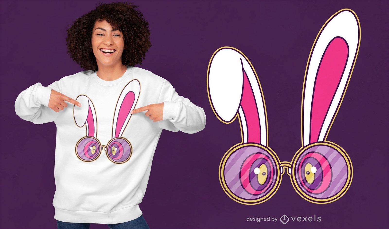 Trippy rabbit glasses t-shirt design