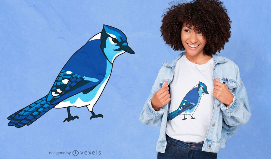 Diseño de camiseta de especies de aves de arrendajo azul Diseño de camiseta de especies de aves de arrendajo azul