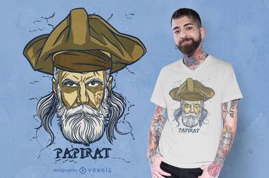 Diseño de camiseta de juego de palabras en alemán de papá pirata