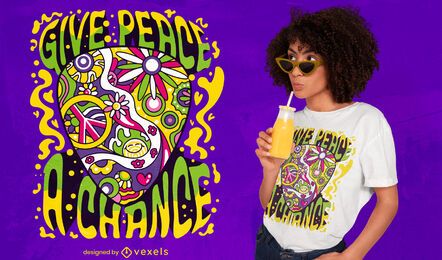 Design de camiseta com palheta hippie