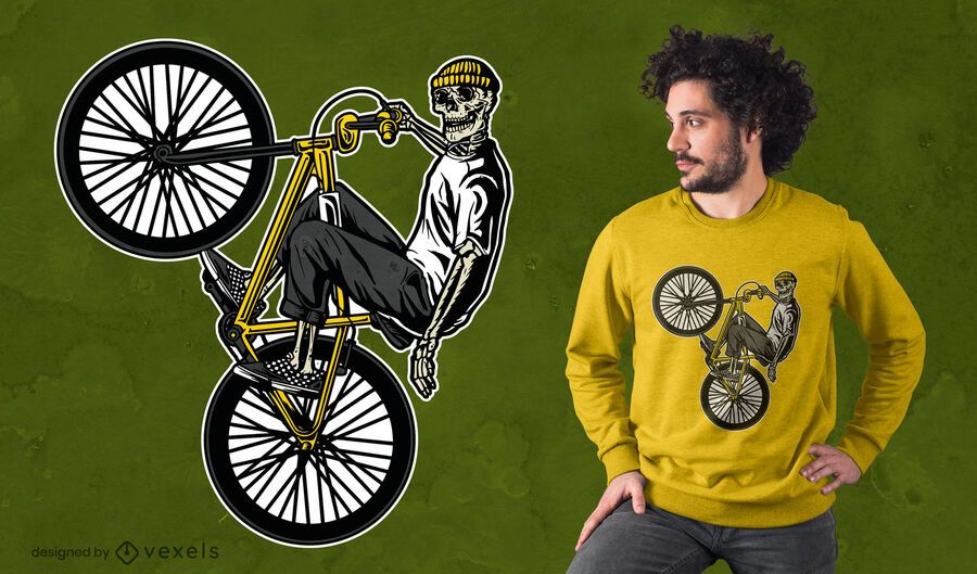 Skeleton BMX bike t-shirt design Skeleton BMX bike t-shirt design