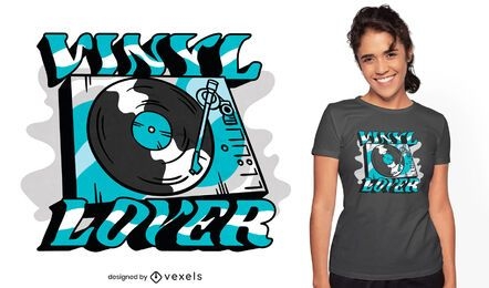 Design de t-shirt de citação de toca-discos de vinil