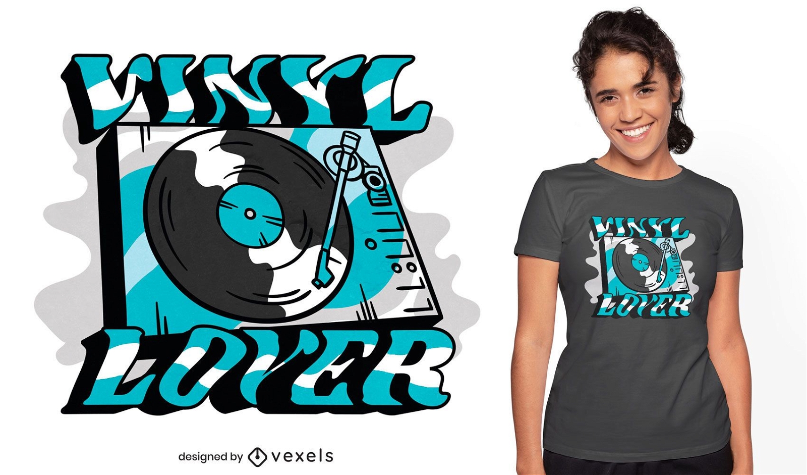 Vinyl record player quote t-shirt design