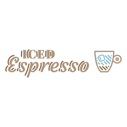 Etikettenstrich für eisgekühlten Espresso PNG-Design