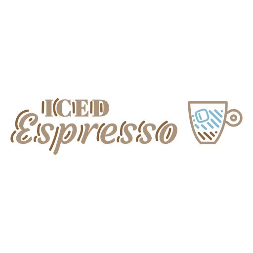 Trazo de etiqueta de espresso helado Diseño PNG
