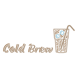 Cold brew label stroke PNG Design