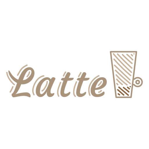 Latte label stroke PNG Design