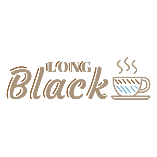 Long black coffee drink badge PNG Design