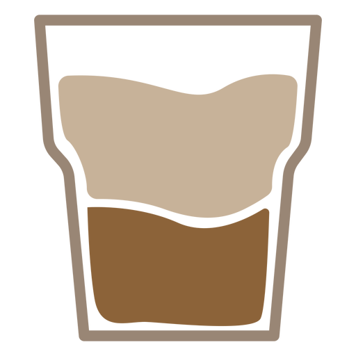 Coffee and milk in a glass color stroke