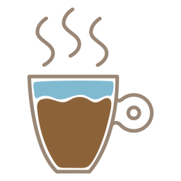 Long black coffee color stroke PNG Design