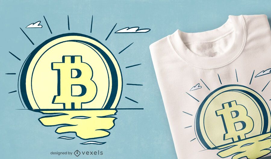 Diseño de camiseta retro bitcoin sunrise Diseño de camiseta retro bitcoin sunrise