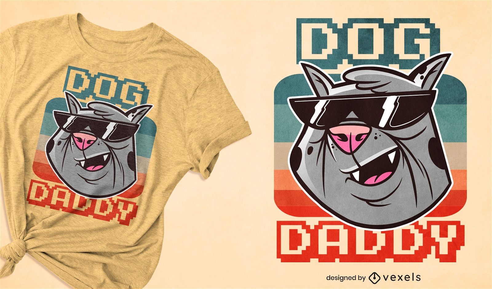 Diseño divertido de la camiseta del papá del perro