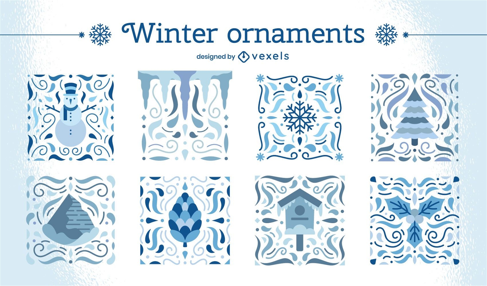 Winter ornaments set