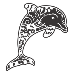 Dolphin sea animal mandala PNG Design