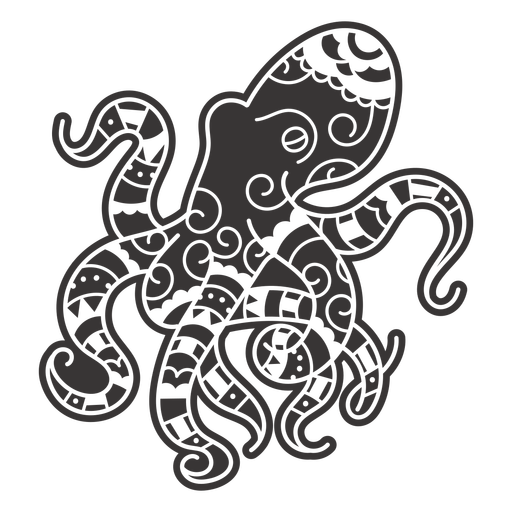 Octopus sea animal mandala PNG Design