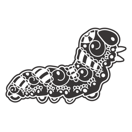 Caterpillar worm side mandala cut out PNG Design