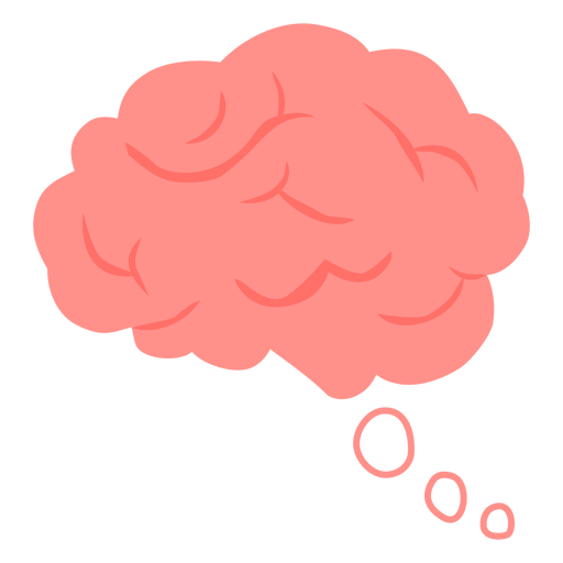 Thinking brain flat PNG Design