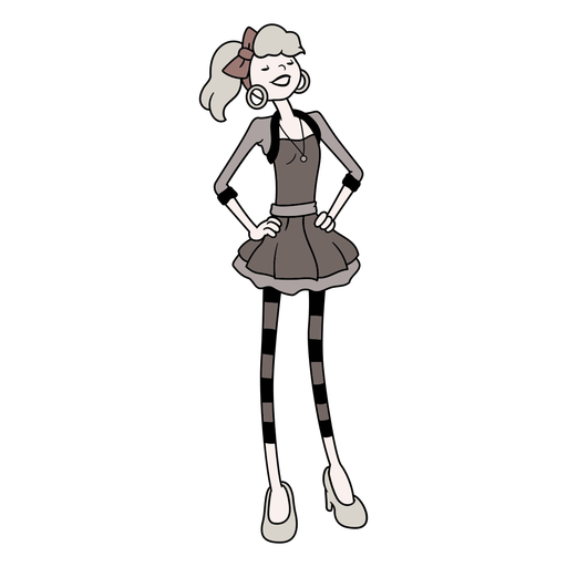 Girl retro cartoon PNG Design