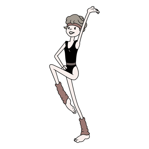 Girl dancing retro cartoon