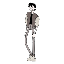 Teenager boy retro cartoon PNG Design Transparent PNG