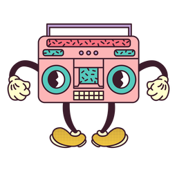 Dibujos animados retro boombox Diseño PNG