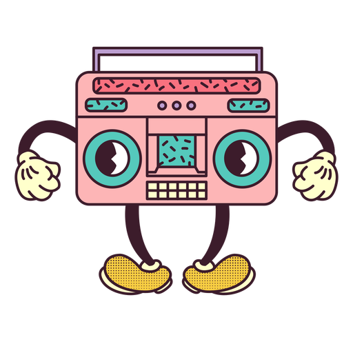 Boombox cartoon retrô Desenho PNG