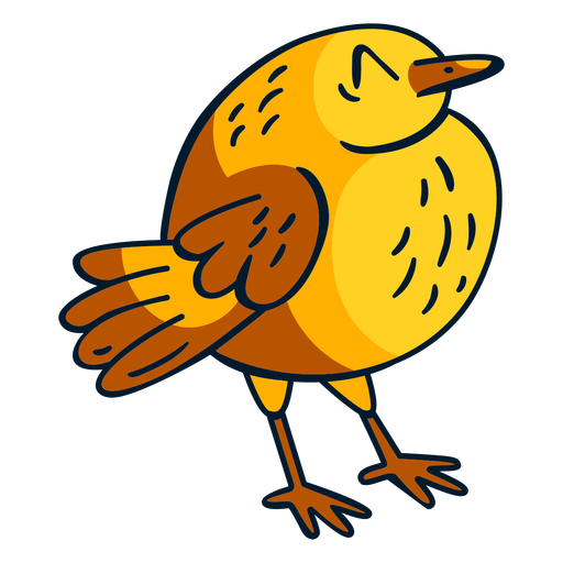 Chubby bird color stroke PNG Design