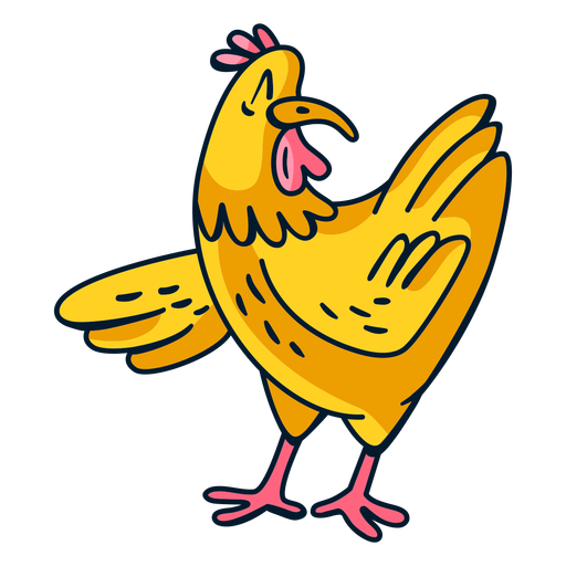 Chickens cartoon PNG Design