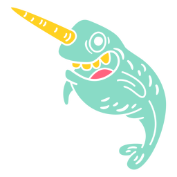 Crazy narwhal cut out PNG Design