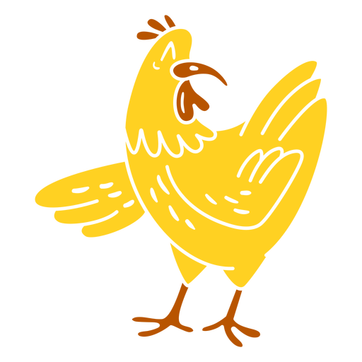 Funny chicken cut out PNG Design