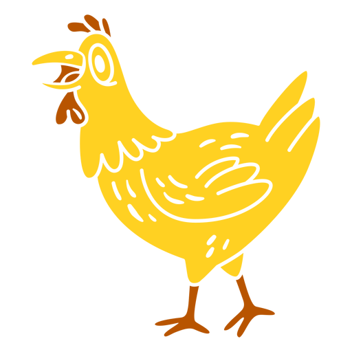 Crazy chicken cut out PNG Design