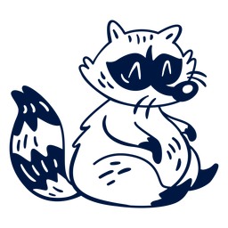 Racoon filled stroke PNG Design