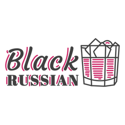 Black russian label color stroke PNG Design Transparent PNG