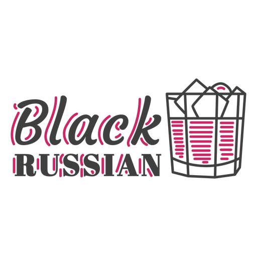 Black russian label color stroke PNG Design