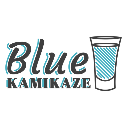 Blue kamikaze label color stroke PNG Design