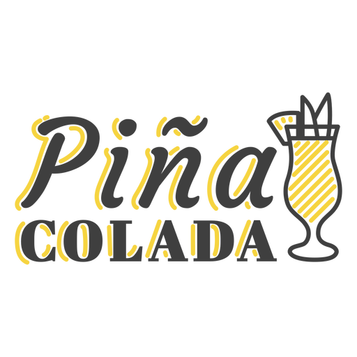 Insignia de bebida de piña colada Diseño PNG