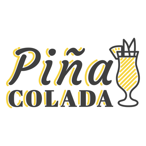 Piña colada drink badge PNG Design