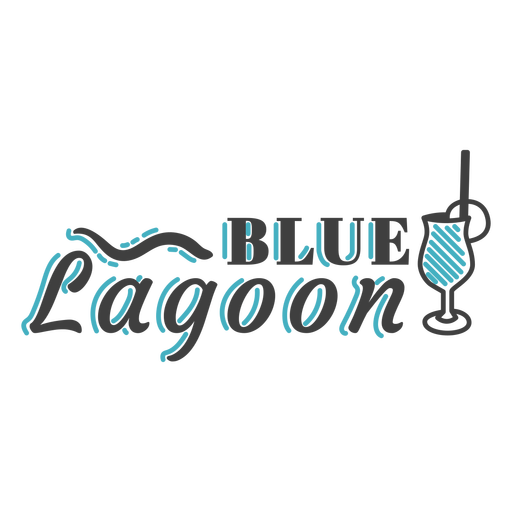 Blue lagoon drink badge PNG Design
