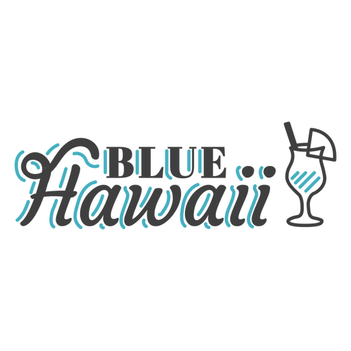 Blue Hawaii Alcoholic Drink Badge PNG & SVG Design For T-Shirts