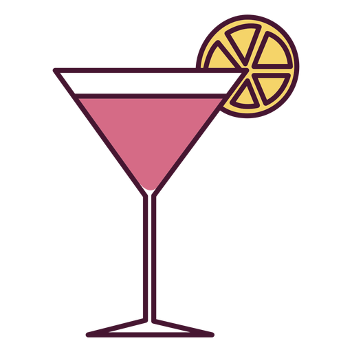 Pink cocktail color stroke PNG Design