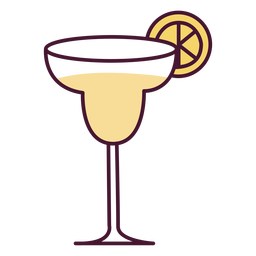 Margarita cocktail color stroke PNG Design