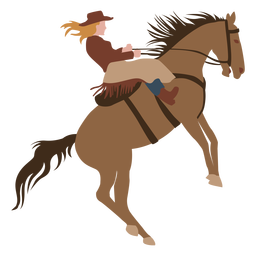 Cowboy horse riding flat