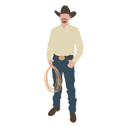 Cowboy with rope flat