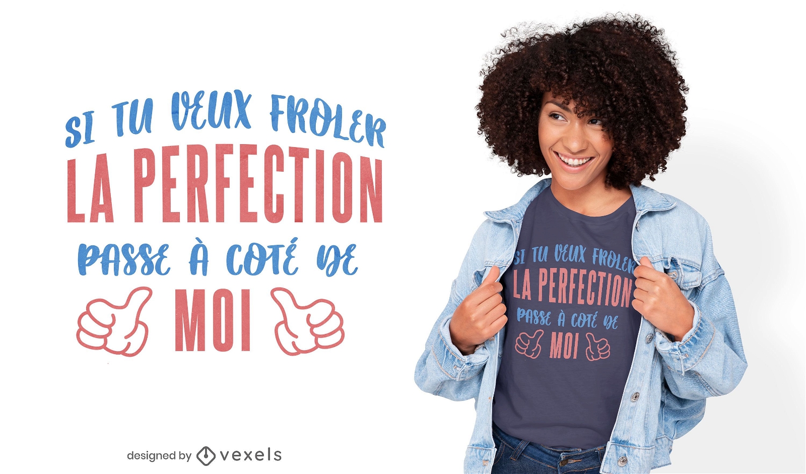 Perfection french quote t-shirt design