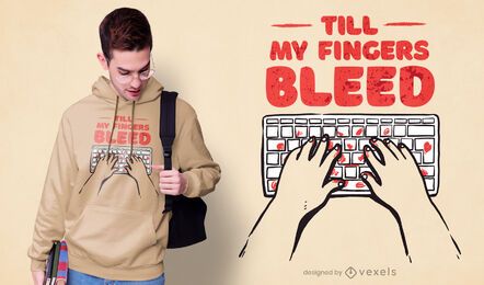 Computer typing programmer t-shirt design