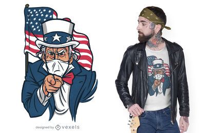 Uncle sam face mask t-shirt design Uncle sam face mask t-shirt design